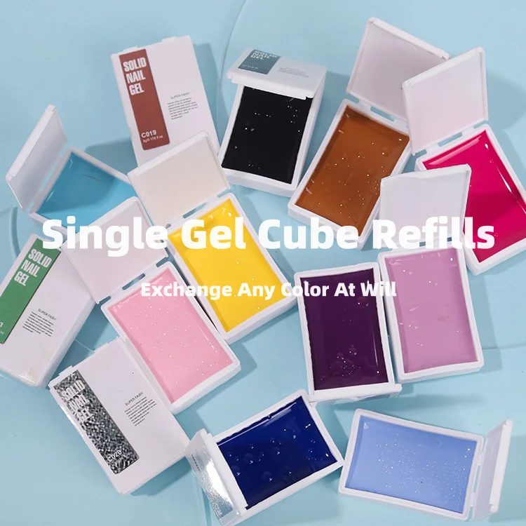 MyBeautyNails OEM Private Logo 6 Color Set Nail Art Pudding Clay Color Gel HEMA Free Organic Solid Cream Gel Nail Polish Palette