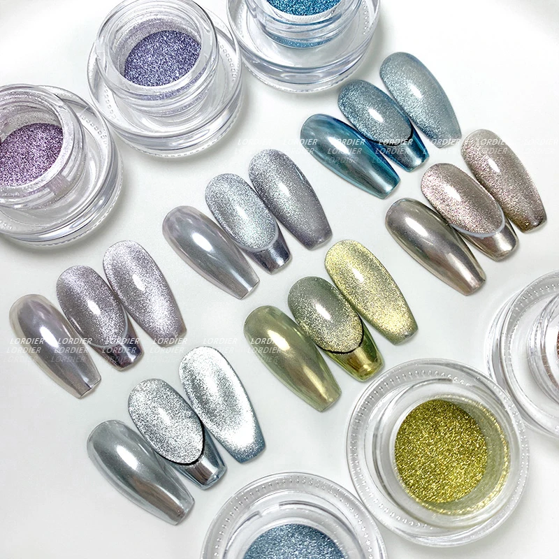 Newest Moonlight Mirror Nail Powder Glitter Dust Chrome Cat Eye Powder Magnetic Pigment