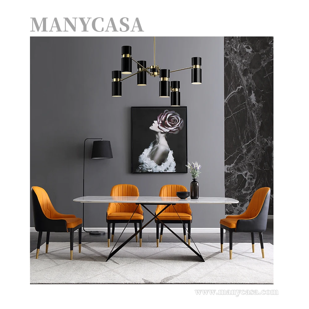 Modern European Style Luxury Dining Room Set Marble Dining Table Set Made In China