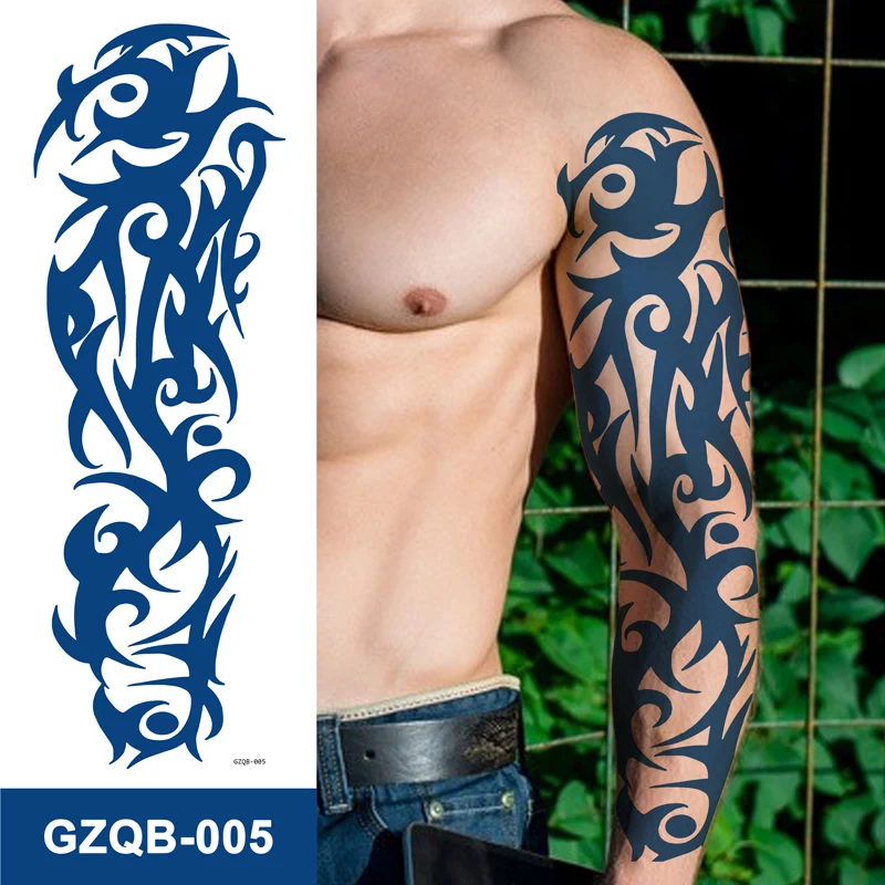 Juice Full Arm Tattoo Sticker Semi-Permanent Waterproof Temporary Dragon Totem Sleeve Body Art Tattoo Sticker