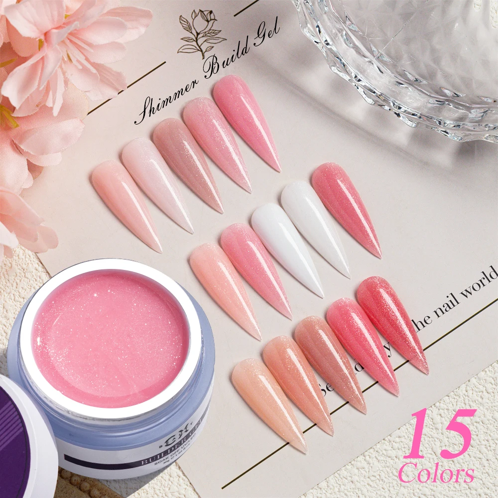 Factory Wholesale Nude Colors Shimmer Build UV LED Gel For Nail Extension