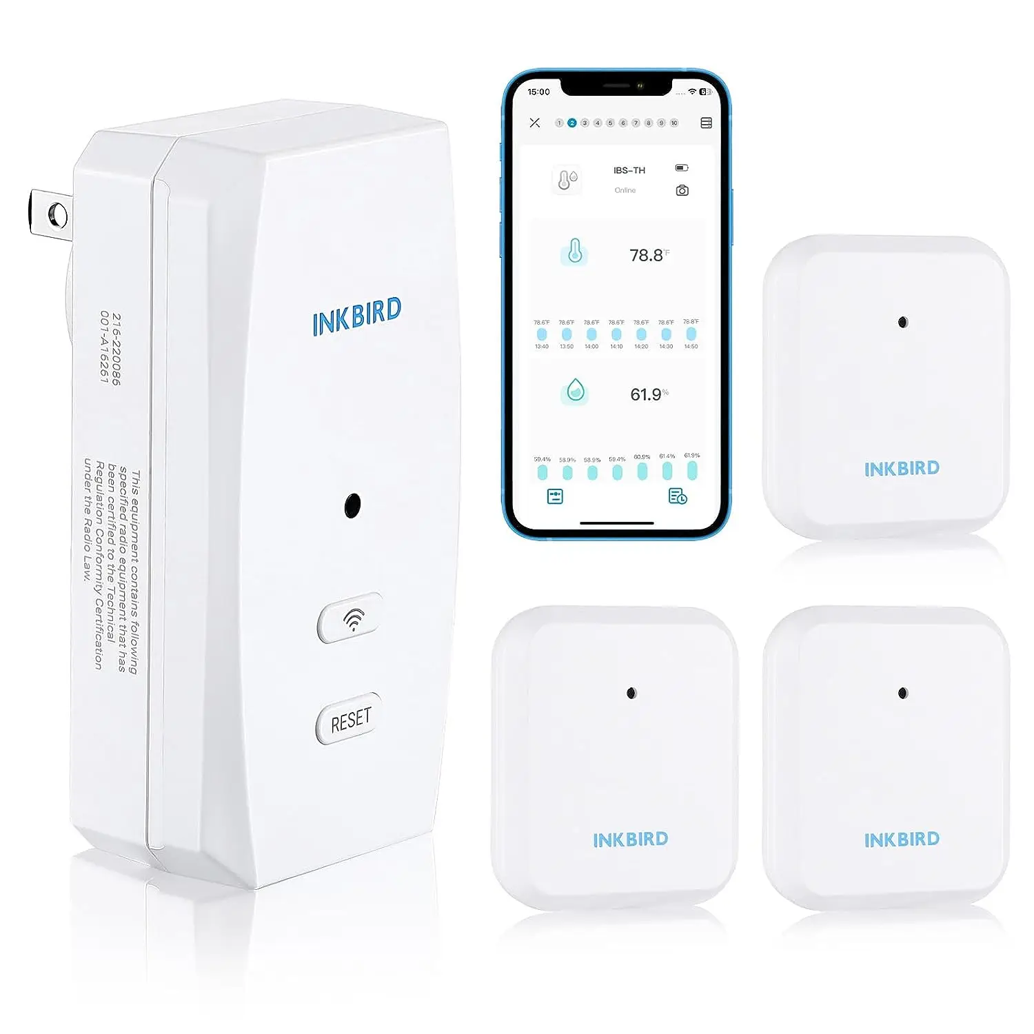 Инкберд Wi-Fi термометр гигрометр 3 шт. с Wi-Fi шлюзом в помещении беспроводной датчик температуры и влажности с приложением