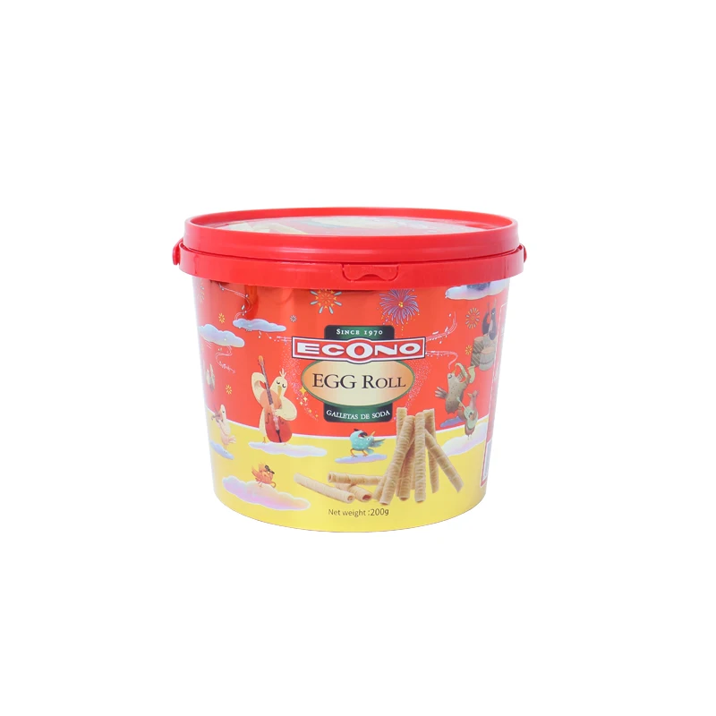 Best price plastic iml chocolate candy packaging food bucket tub container with lid cookies plastic packaging containers