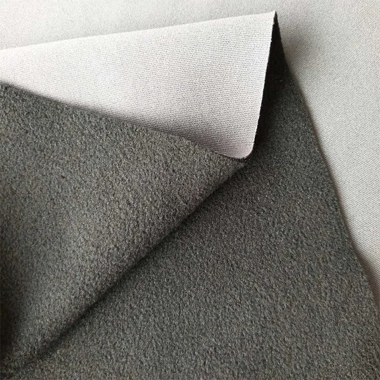 Anti pill soft shell clothes 100% polyester DTY knitted interlock bonded micro polar fleece fabric