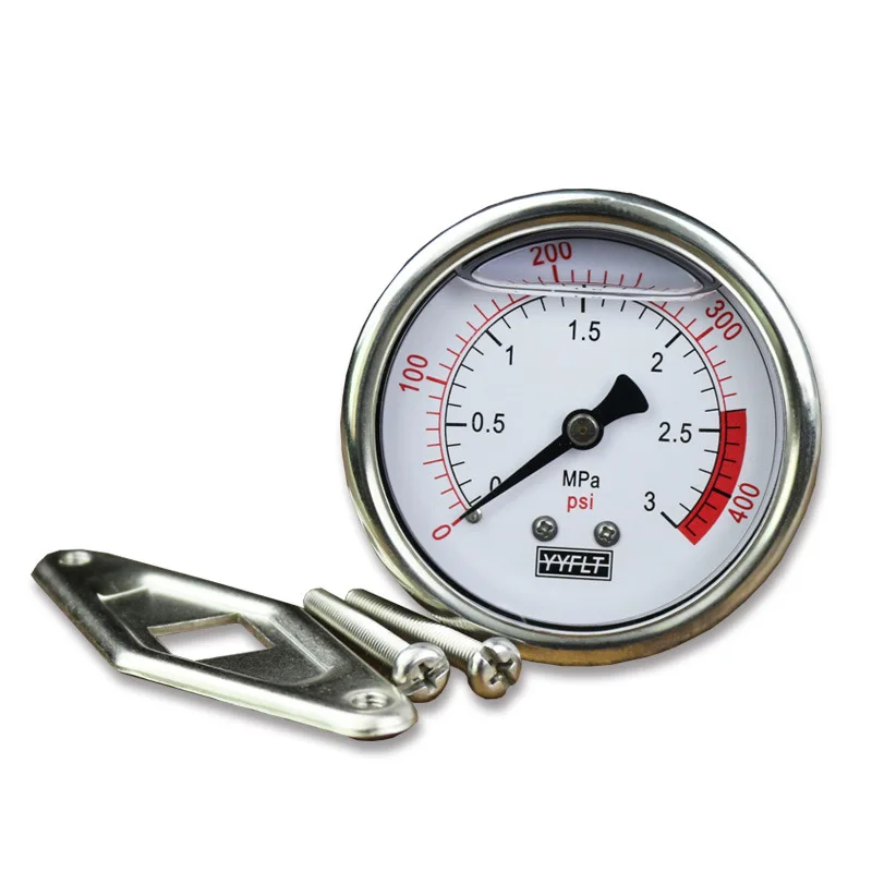 Commercial RO Water Purifier Manometer Stainless Steel Oil Filled Shock Proof Mechanical Meter 0-3MPA Manometer