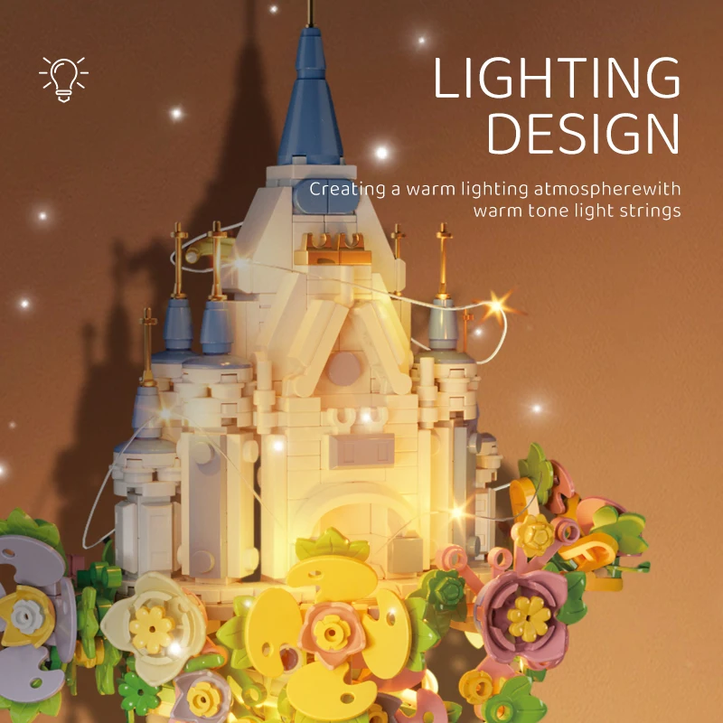CAYI Custom Kid Christmas Gift Diy Bricks Toys Castle Music Box Building Block Sets Garden Brick Educational Toys for Kids