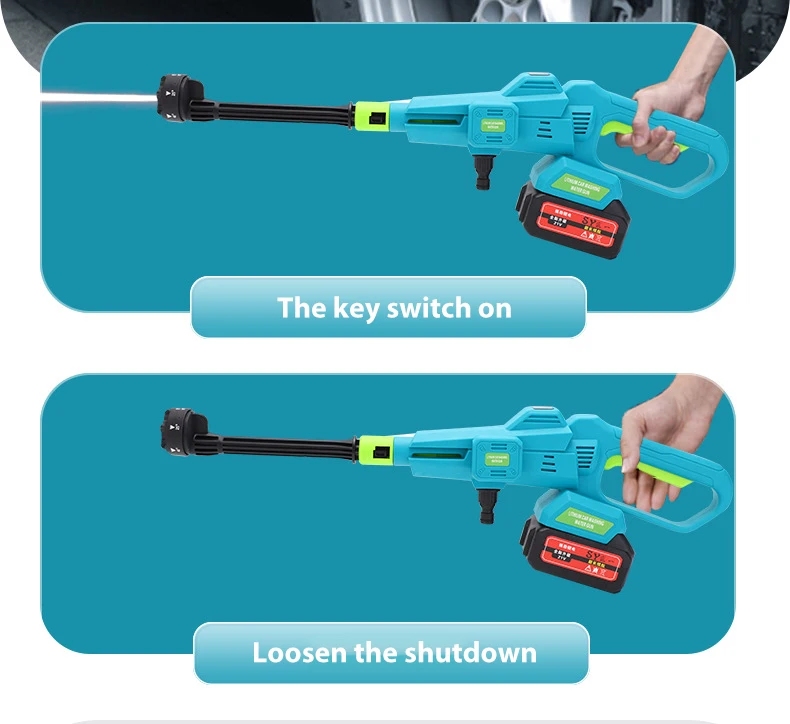 Factory price Cordless High Pressure Car Wash Water Gun Portable Car Washer Foam Generator for Washing Spray Cleaner Car Washer