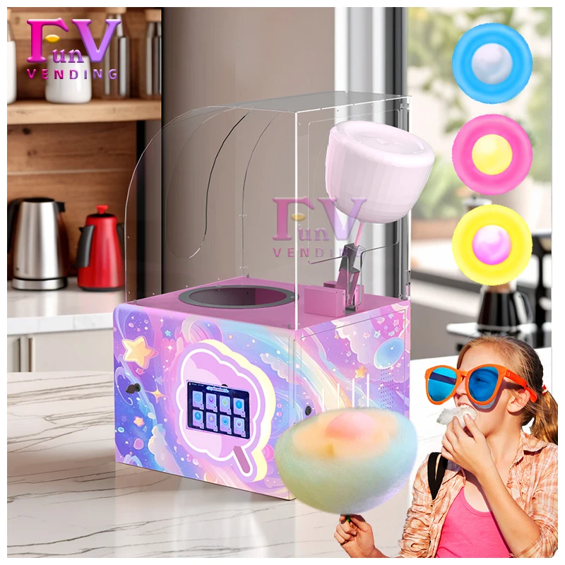 T71 Factory Maker Mini Commercial Semi Automatic making  Floss Cotton Candy Vending Machine For Sale