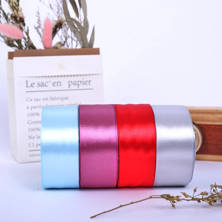 Factory customized wholesale  Polyester Double sided satin Ribbon customized 40mm Satin Ribbon