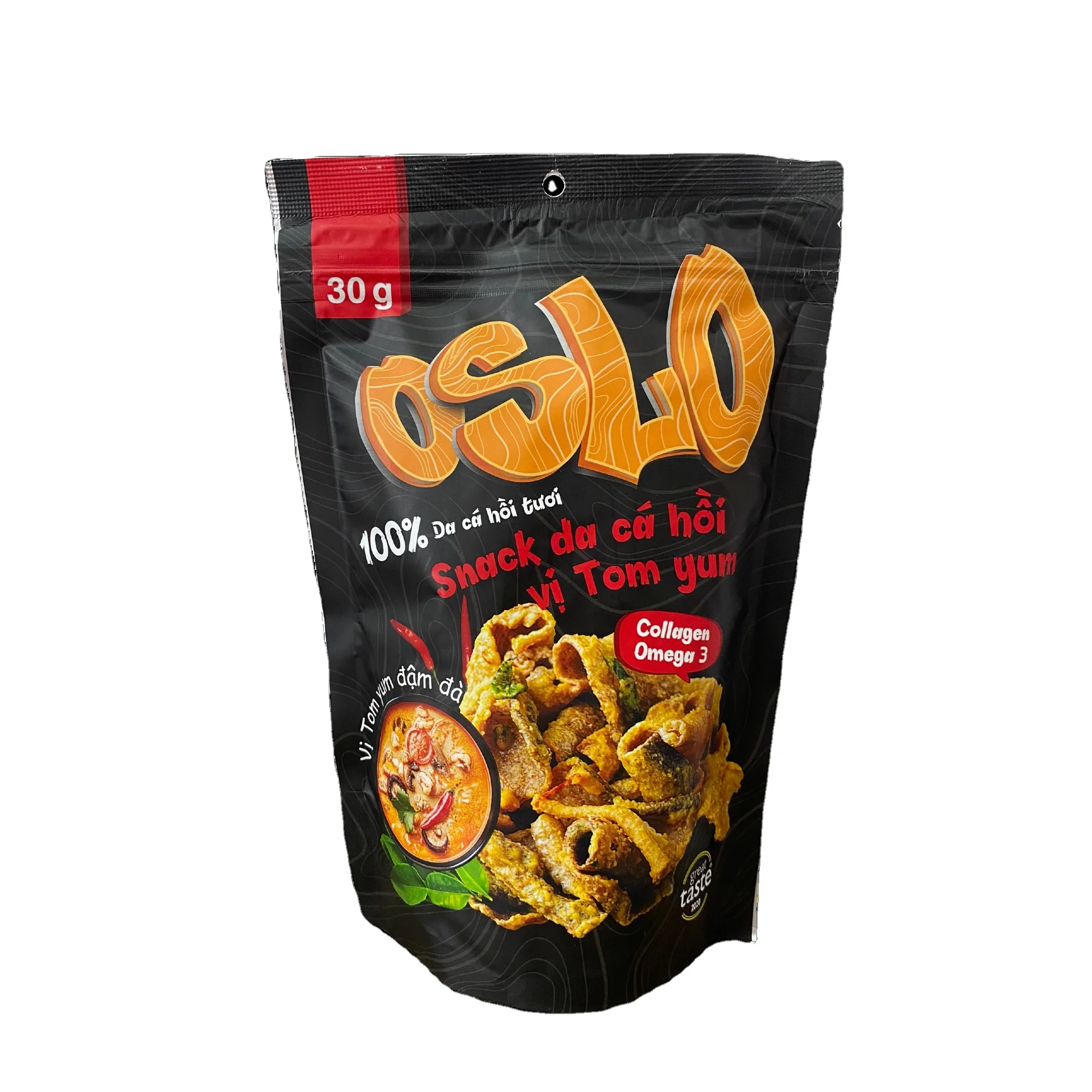 Осло закуска из лососевой кожи tomням OL0003.4 закуски из морепродуктов в стиле рыбы жареные закуски HACCP, сертификаты HALAL