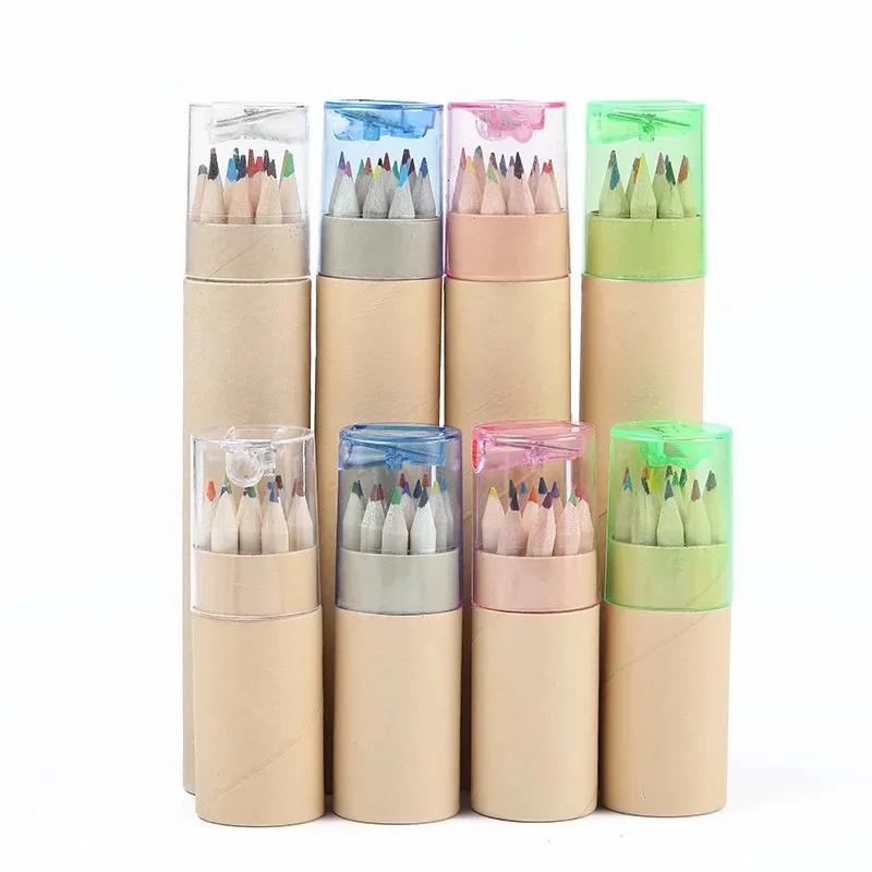 12 Colors Colored Pencil Natural Wood Professional Kids Color Drawing Pencils Sets for School Supplie Art Sets