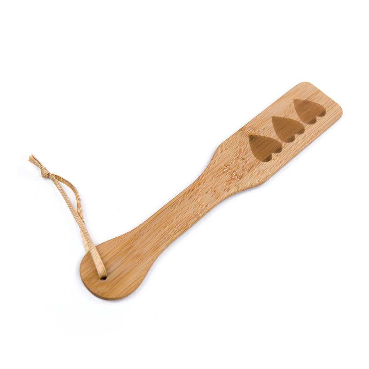 Natural Bamboo Wood BDSM Pain Fetish Mature Sex Toy Spanking Paddle with Love Word/Heart Pattern