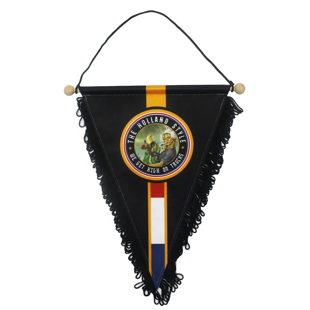 Best Selling 4 X 6 Inch Mini Flag Fringy Window Hanging Flag Banner Car Fringed Hanging Flag With Suction Cup