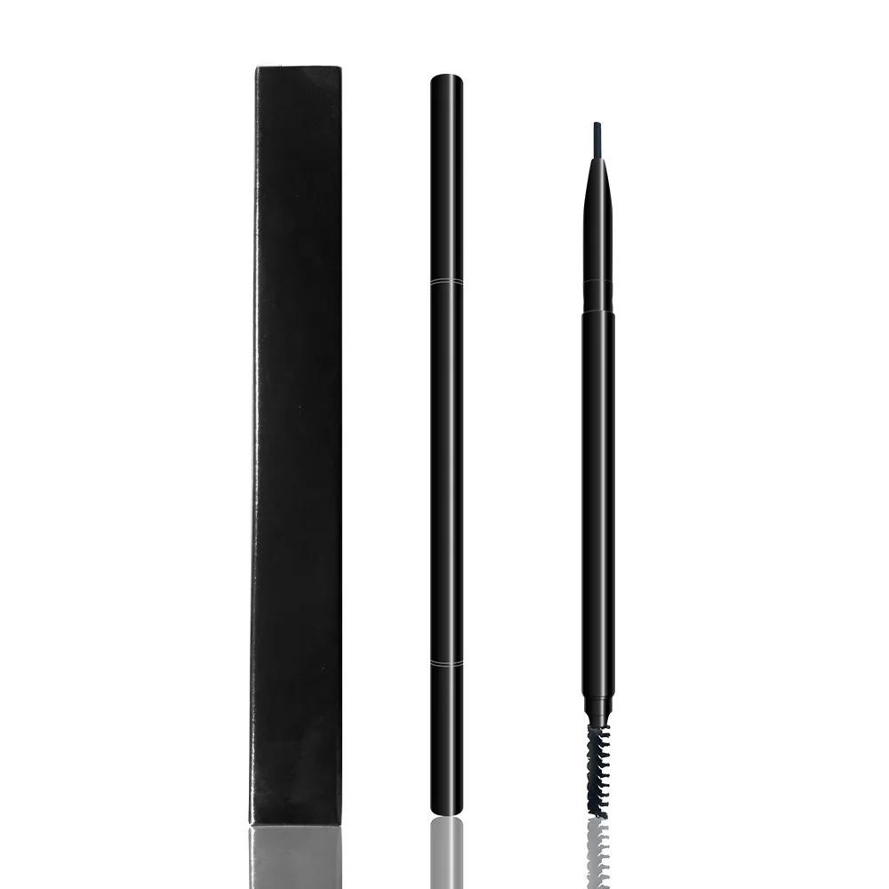 Print logo Vegan Slim thin eyebrow pencil black/white waterproof twist up eyebrow pencil brow liner