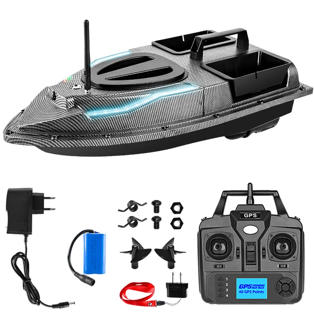 New Flytec V900 40 Points GPS LCD Display RC Fishing Bait Boat Electric 500M Distance Upgraded Version V900 RC Boat