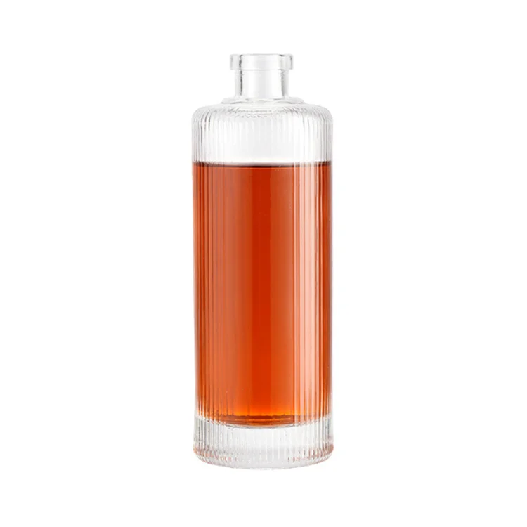 750ml Crystal White Spirits Brandy Whiskey Glass Bottle Clear Flint Empty Glass Bottle For Sale