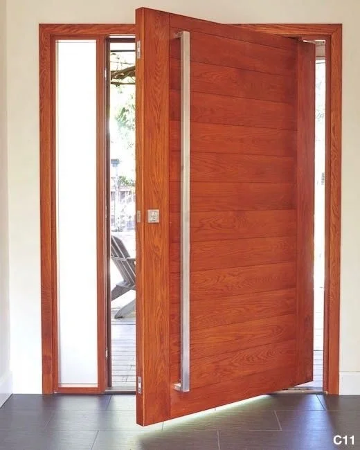 Seeyesdoor high-quality designs wooden entry front doors entrance door with glass frame