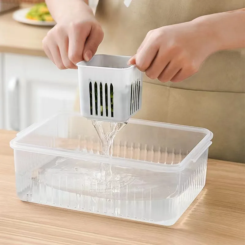 Simple and convenient chopped green onion fresh-keeping box with lid compartment chopped green onion Refrigerator box