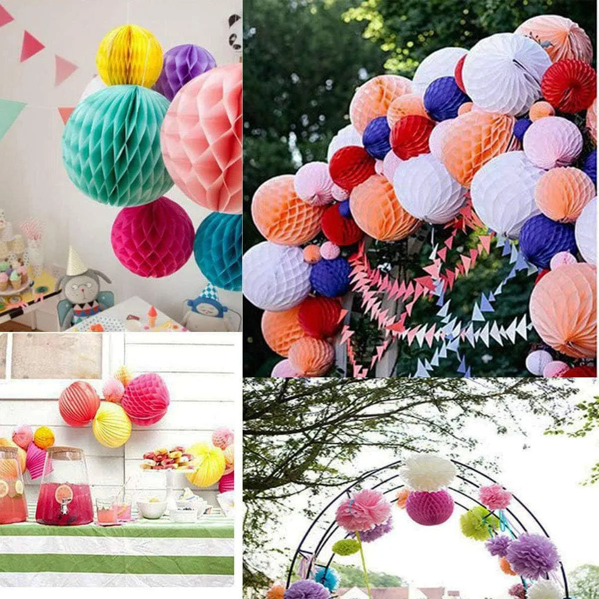 Hanging decoration Promotional price wholesale Honeycomb colorful yellow Wedding Party supplies Paper flower ball