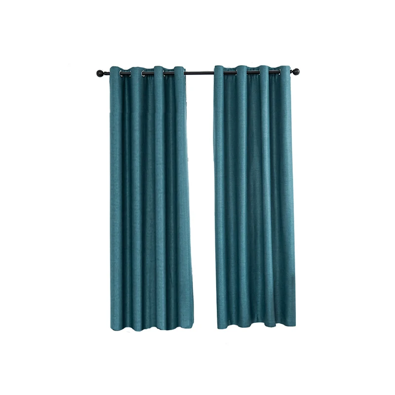 
Hot Selling Curtain Textiles Living Room Solid Color Blackout Luxury Curtain 