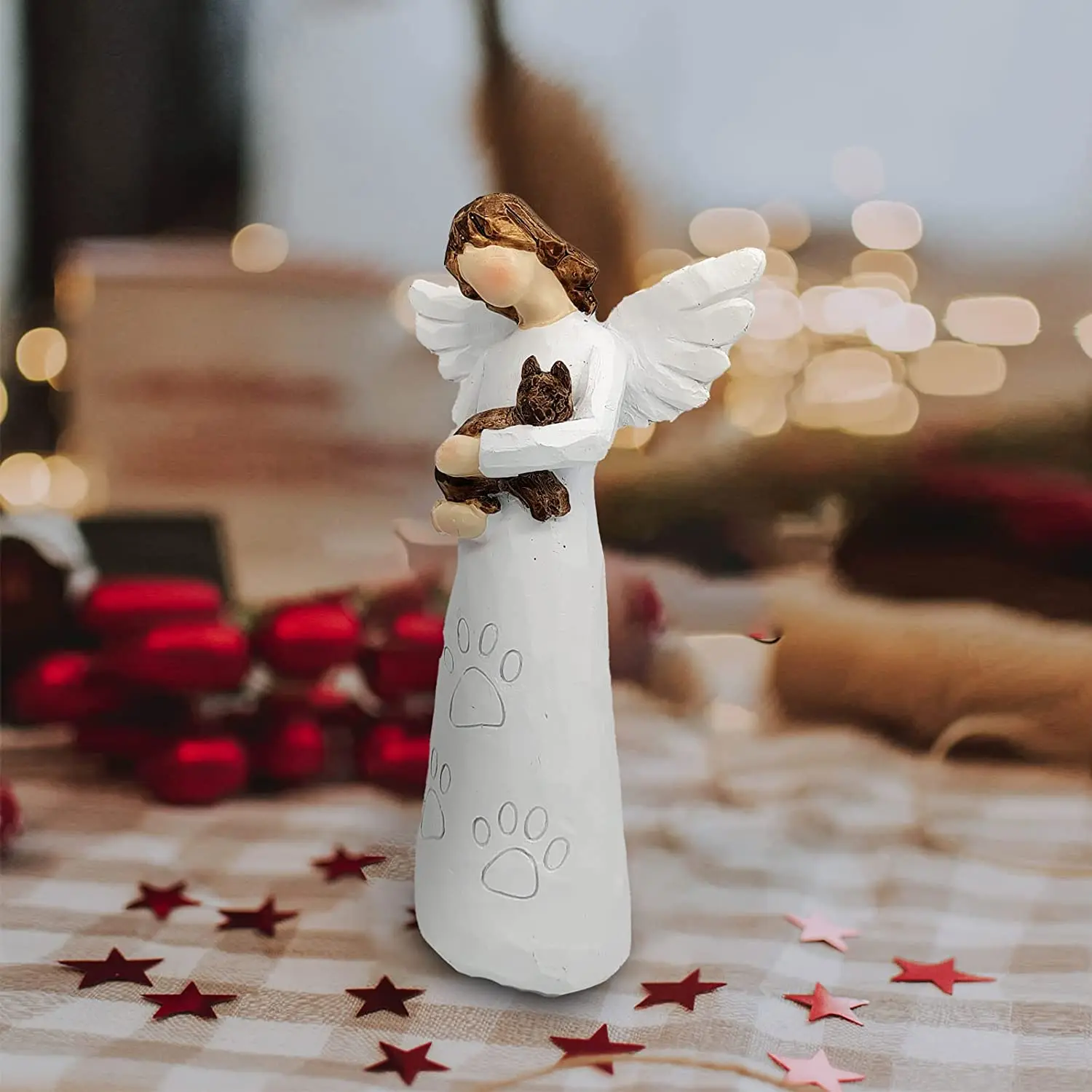 Custom Polyresin Pet Memorial Angel Hold Dog Statue