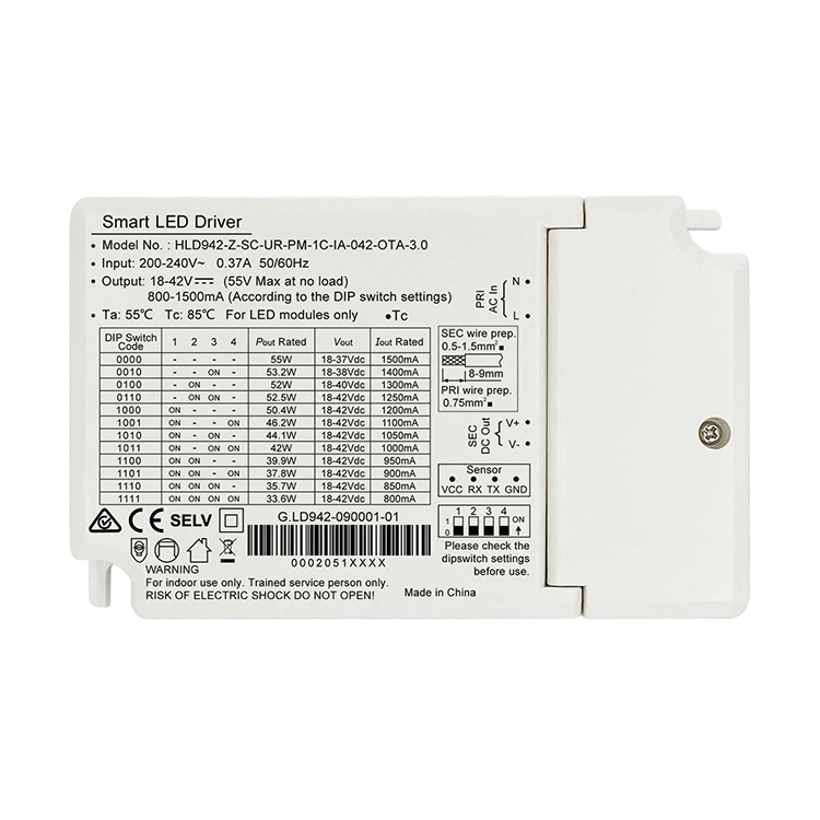 Настройка тока с помощью переключателя DIP iLightsIn осветительная система ZigBee 56 Вт светодиодный драйвер функцией OTA и измерения мощности