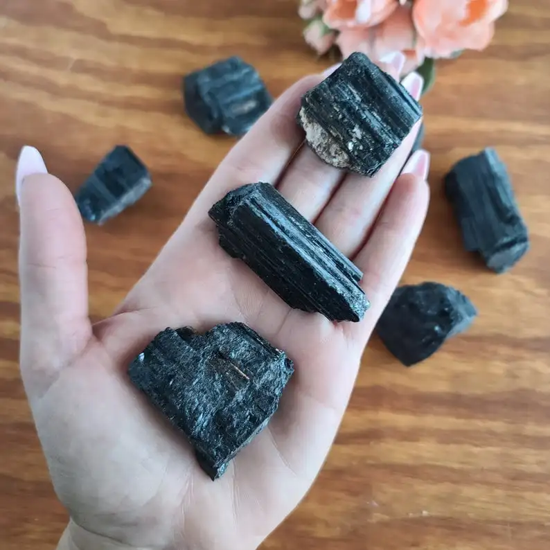 Black Tourmaline Specimen Choose Quantity Raw Crystals for Jewelry Making Decor or Crystal Grids