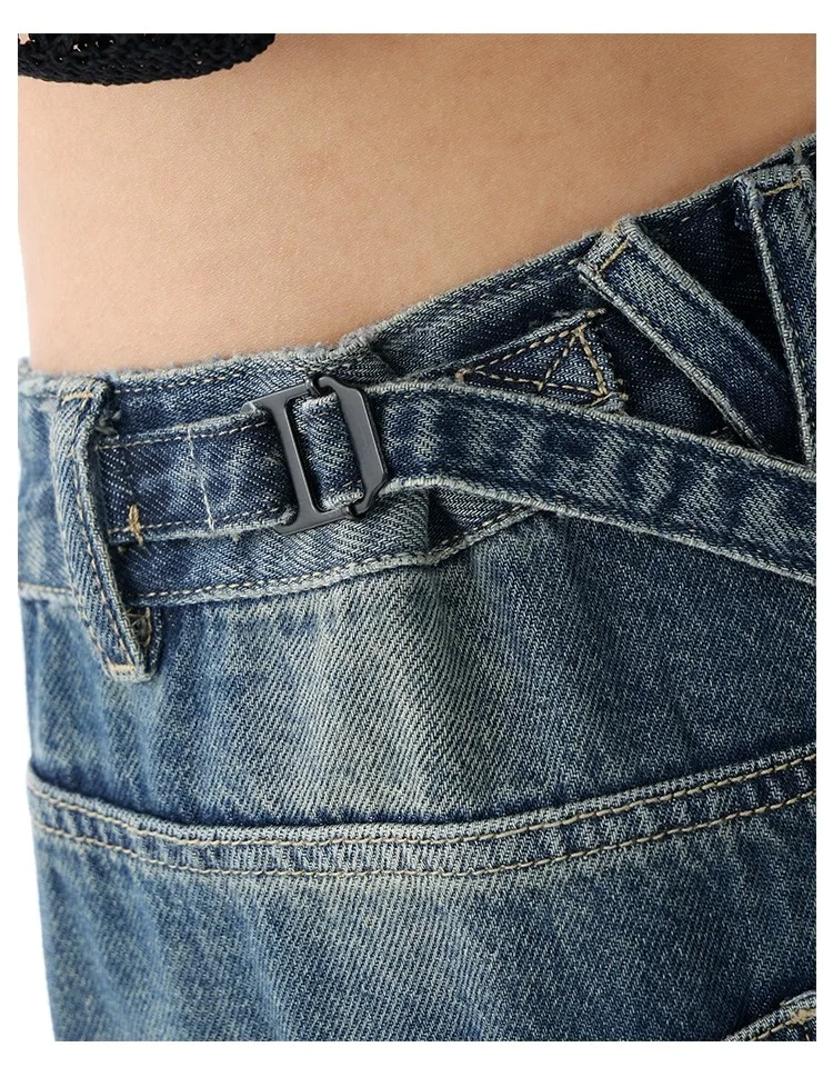 S-XL Early Autumn New Retro Washed Jeans Loose wide leg casual pants