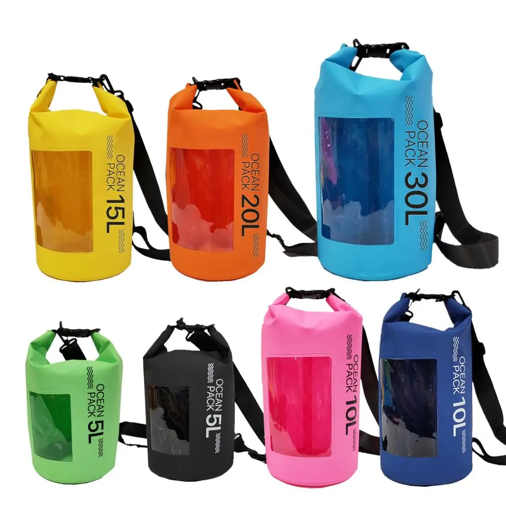 High Quality 5L 10L 15L 20L 30L Dry Bag Pvc RollTop Waterproof Dry Bag Backpack For Travel Hiking Camping