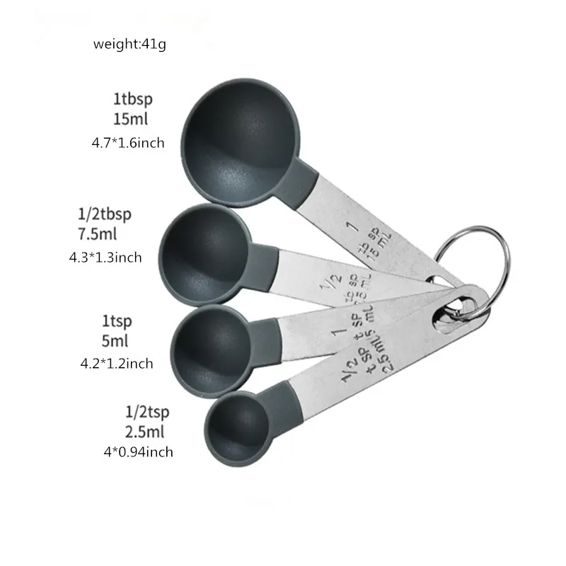 Набор из 8 мерных ложек со стальной ручкой