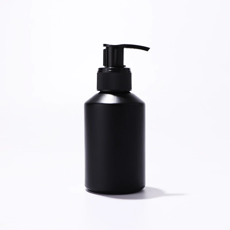Wholesale Custom Logo Lotion Skincare Glass Bottle Black 100 120 200 300 ml Empty Round Pump Glass Bottle With Box