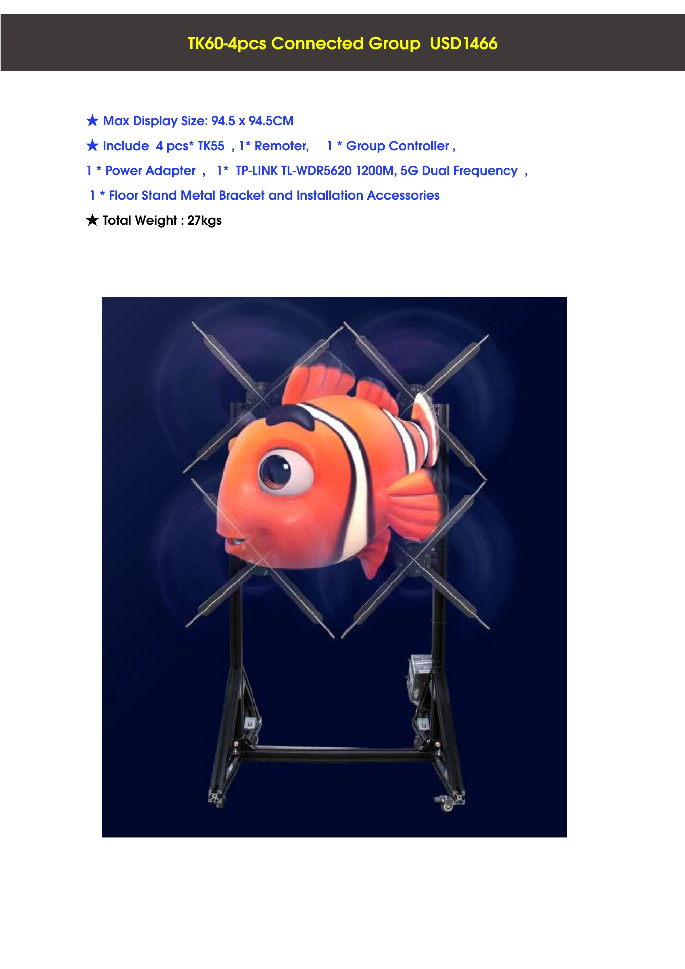 G-65 65cm Outdoor Wifi Led 3d Holographic Display Hologram Projector 3d Hologram Advertising Fan