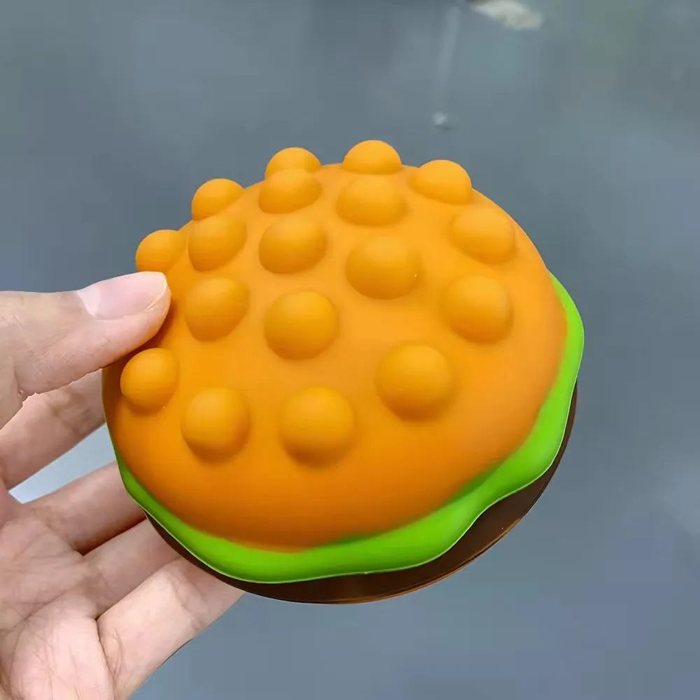 2024 hot sales Kids Adults Stress Relief Party Favors Hamburger Soda Push Bubble Sensory Balls Squeeze Toys
