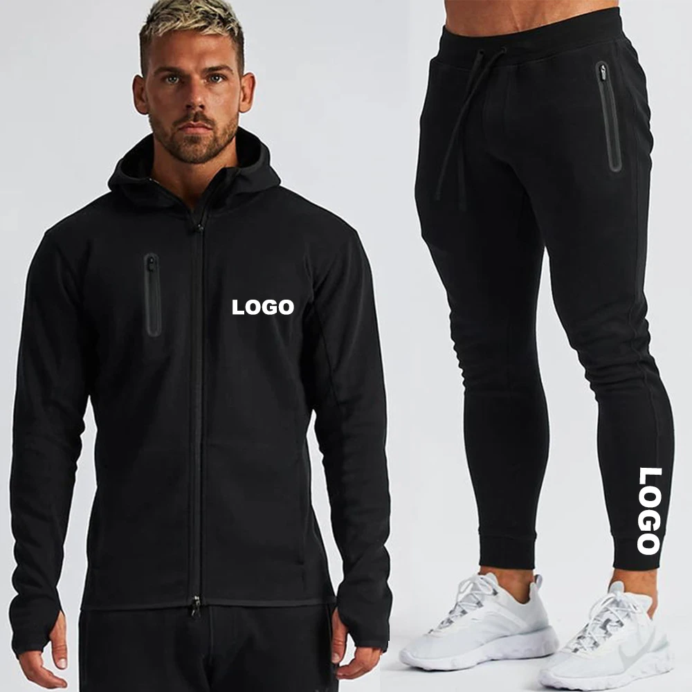 Sport Hoodie Two Piece Sweatsuit Casual Tracksuits Men's Jogger Sets for Outdoor Climbing Breathable Plus Size Adults Autumn