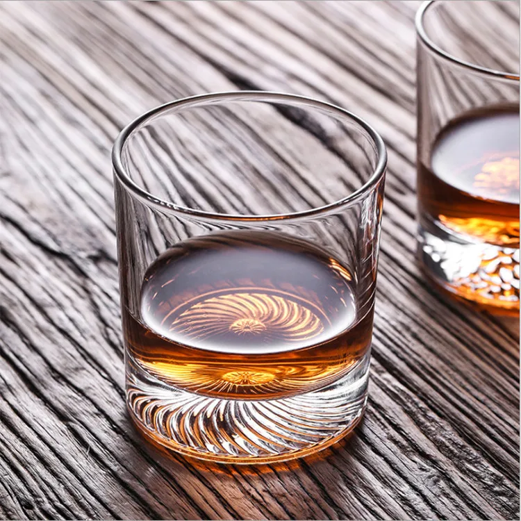 Luxury 10oz Thick Bottom Rock Clear Crystal Glass Vodka Glass For Liquor Spirits