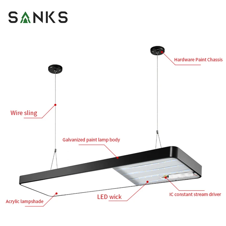 High Quality Indoor Commercial Office Hanging Line light 30W 50W 70W Led Pendant Light