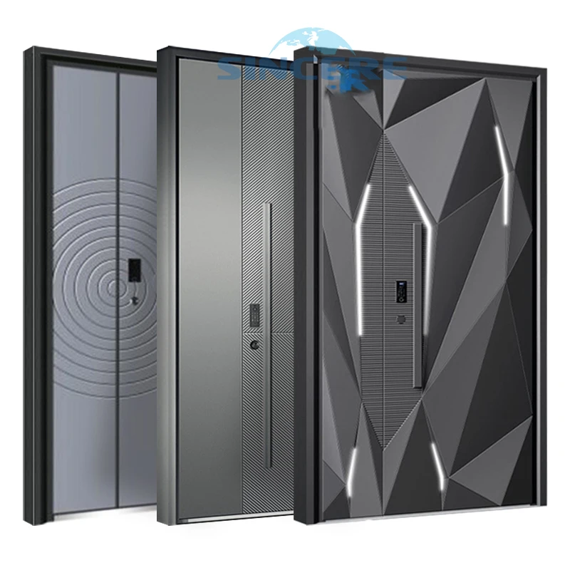 New arrival 100% Intelligent translation smart lock cast aluminium house anti theft door exterior double entrance security door