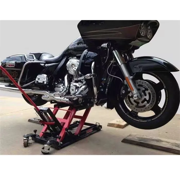 made in china easy lift 680Kg hydraulic motorcycle lift with 4 casters and long handles