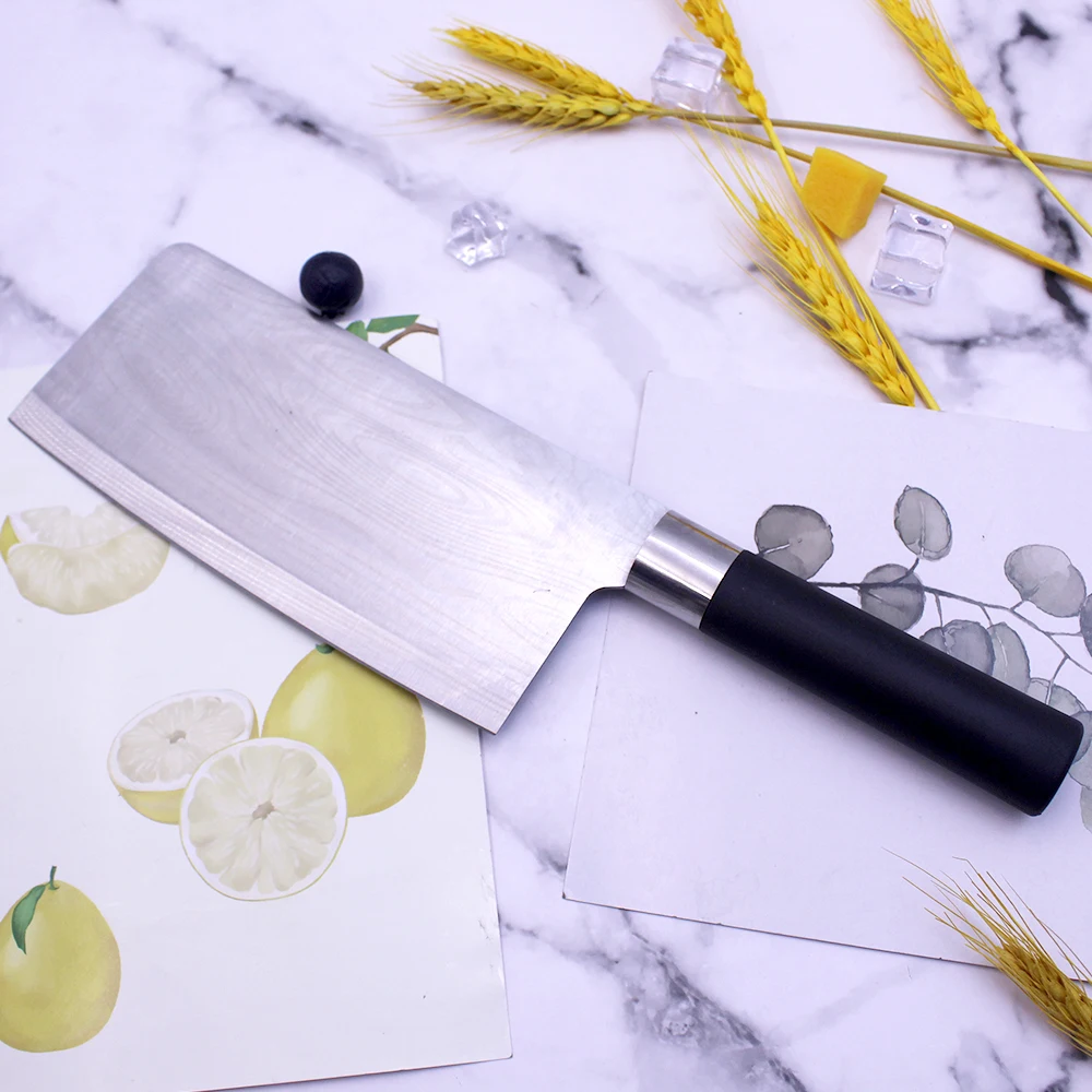 Pattern Stainless Steel  Chopper Chef Meat Cleaver Kitchen Chinese Butcher Knife With PP Handle