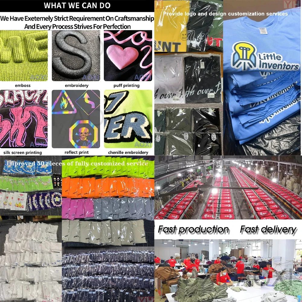 Tracksuit Manufacturer 100% Cotton Heavy Weight Custom Puff Print Acid Wash Sun Faded Zip Up Oversized Hoodies And Sweatpants