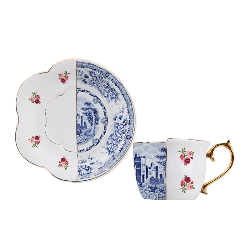 China Ceramic Coffee Tea Cup and Saucer Sets with Decal