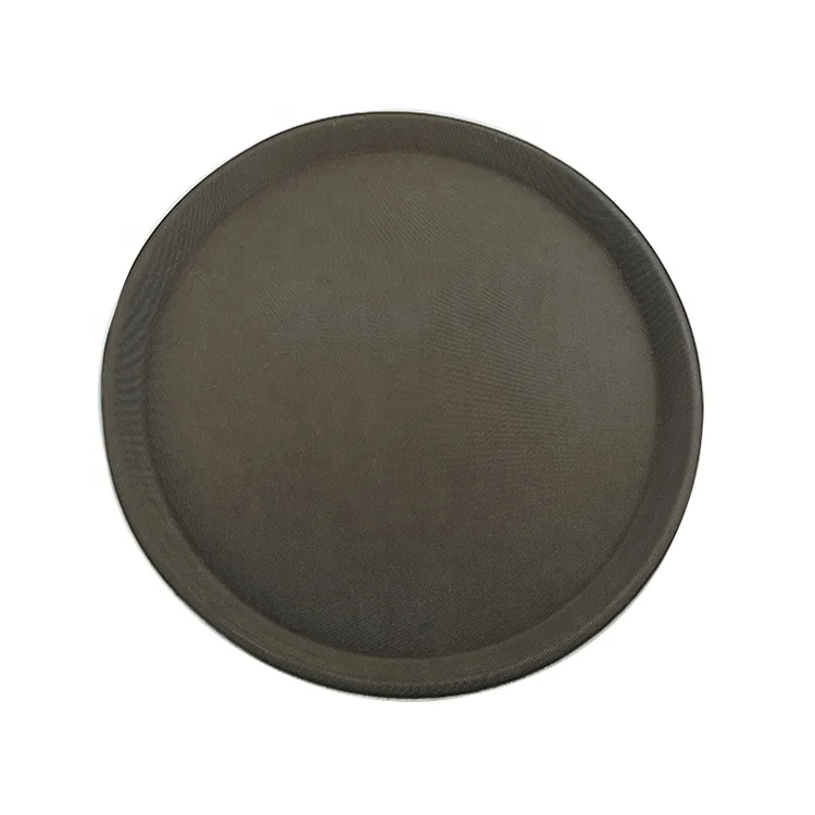 18 inch Nonslip round plastic tray large recycled plastic plates rubber serving tray for bar or restaurant&hotel commercial