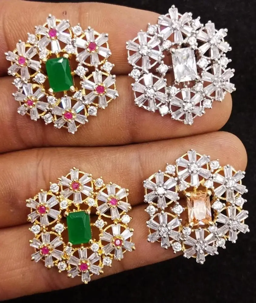 
Cheap Wholesale Jewelry brass american diamond Earring Stud Tear Drop Earrings Stainless Steel Ear Stud 