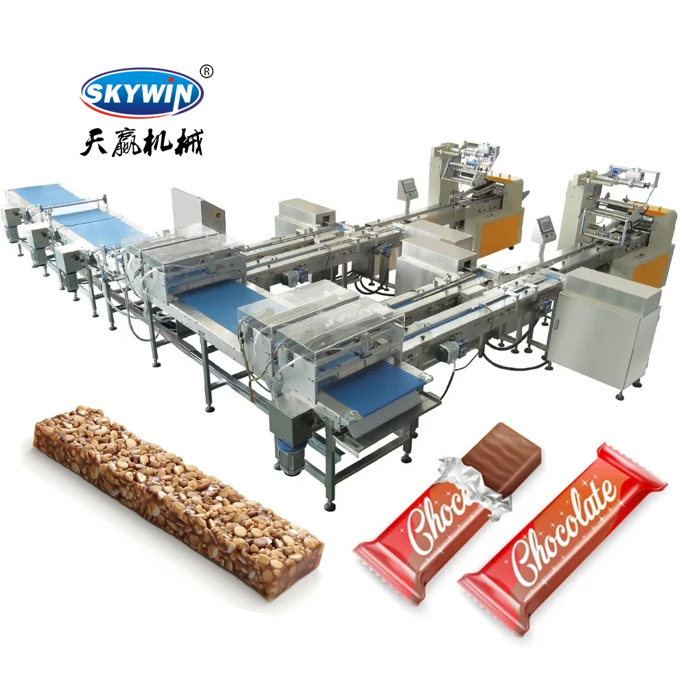 Automatic Food Packing Wrapping Machine Snack Biscuit Chocolate Bar Cupcake Packaging System