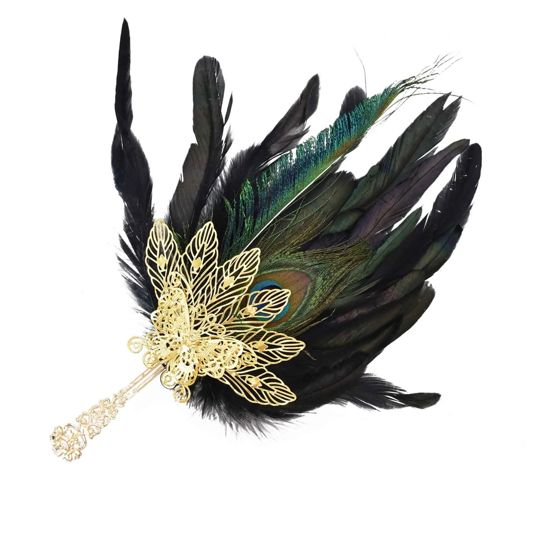 Cosplay Party Women Accessories Thai Ethnic Tourism Party Peacock Feather Handheld Fan