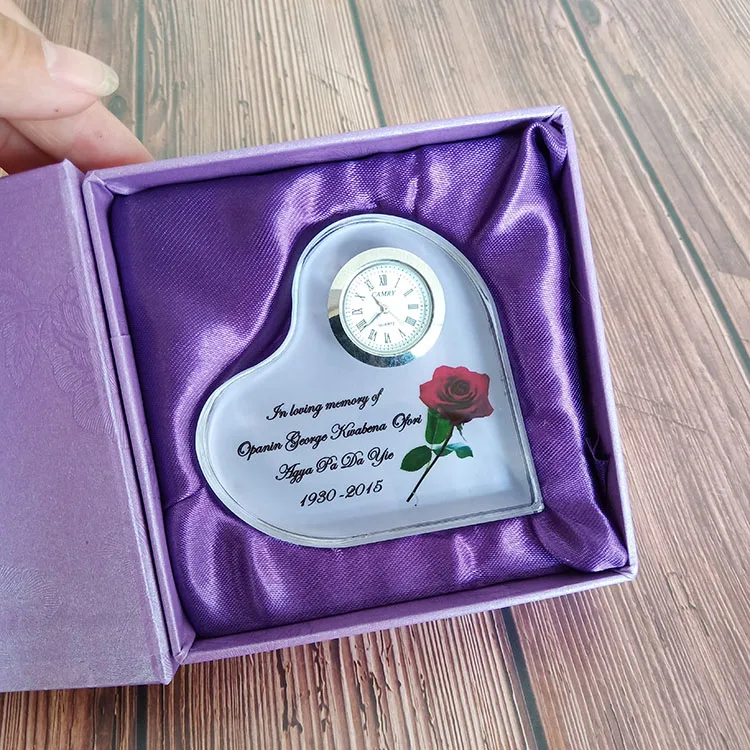 China Factory Pujiang K9 Crystal Table Clock Desk Crystal Clock for Wedding Souvnire Gift