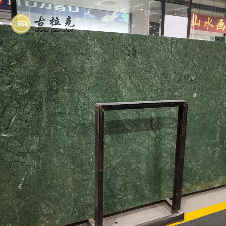 Natural Green Indian Marble Polished Modern Design for Villa Flooring and Kitchen Counter Top Manufactured in India for Sale