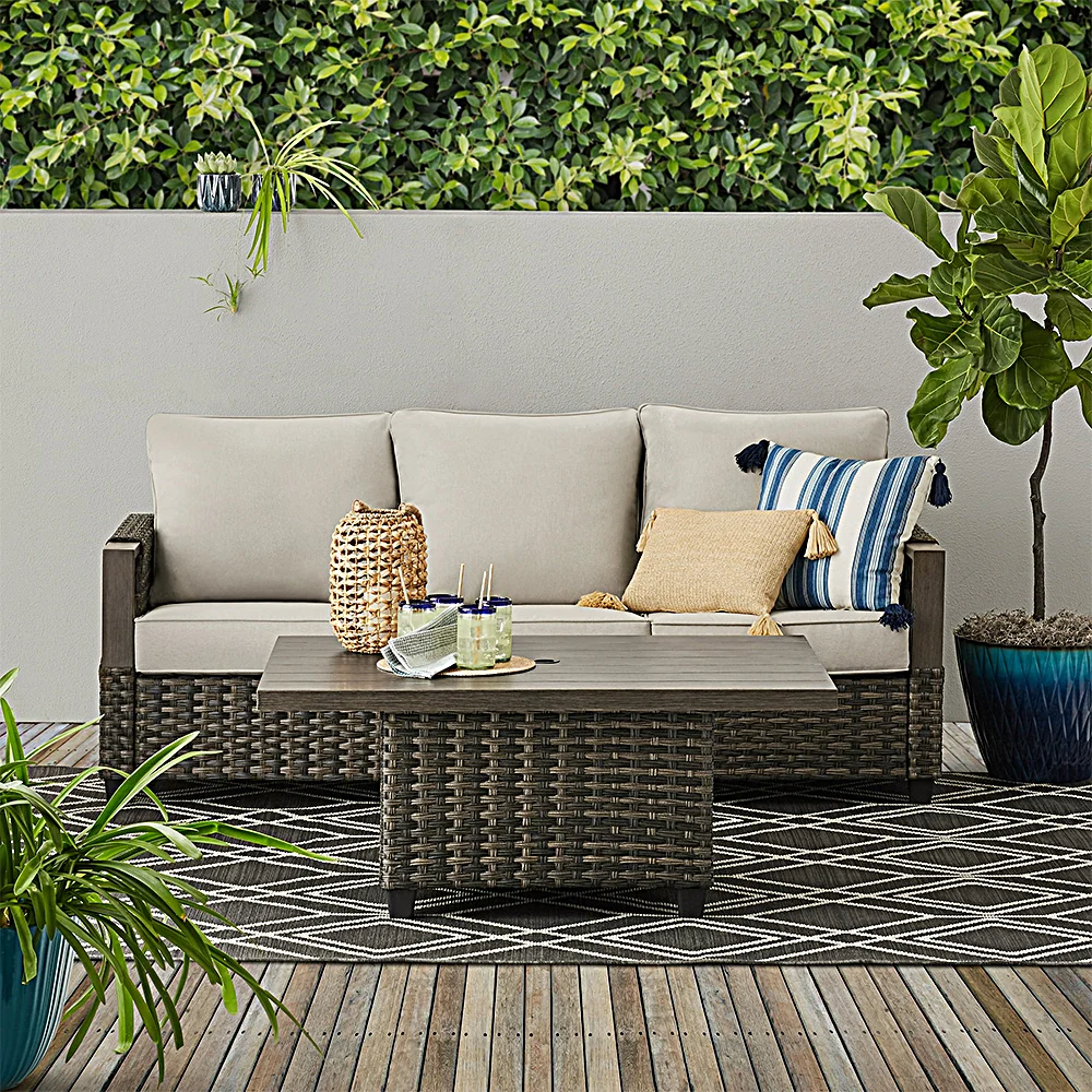 best seller aluminum	2 seater sofa cheap rattan wicker terrace furniture backyard furniture commercial exterior patio furniture