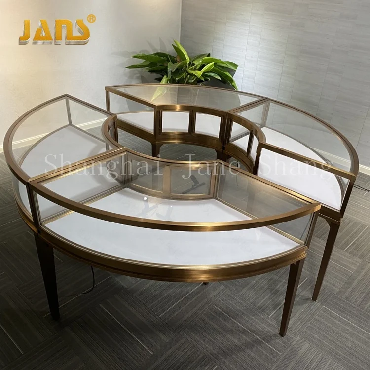 Ultra-white tempered glass jewellery display cabinet jewelry shop showcase display counter furniture design