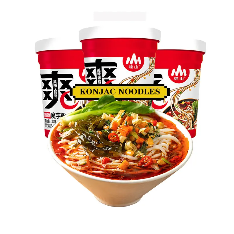 Free sample 307g zero fat zero calorie sugar-free hot sour konjac pasta healthy fat loss konjac spaghetti noodles